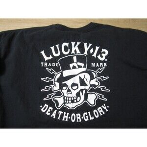 Lucky 13 Apparel Mens 3XL Skull Aces Eights Graphic TShirt  Biker Rockabilly